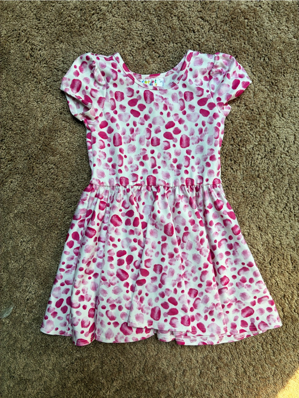 Pink Dot short-sleeve dress